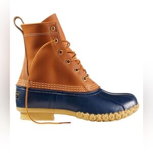 L.L. Bean Women’s Bean Boots, 8”, Tan/Bright Navy/Gum